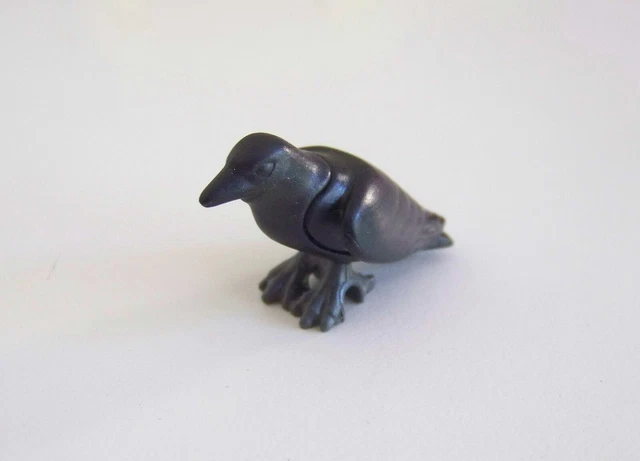 Figurine Playmobil Corbeau Noir (réf. 35453) - Ailes Fermées - Occasion - Pour Collection Ou Diorama