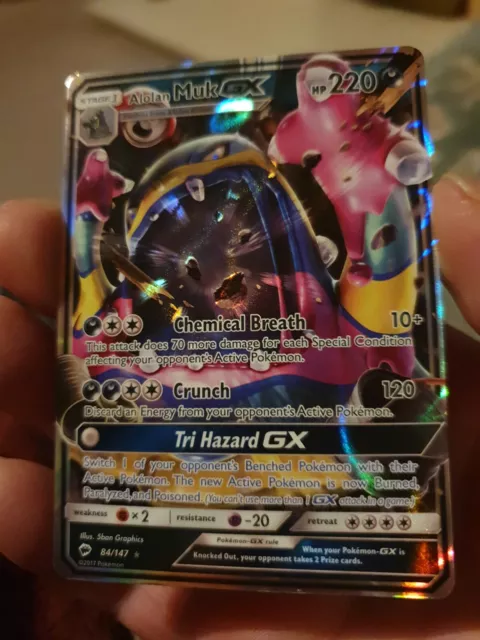 Pokemon Alolan Muk Gx 84/147 brennende Schatten ultra seltene vollständige Kunst
