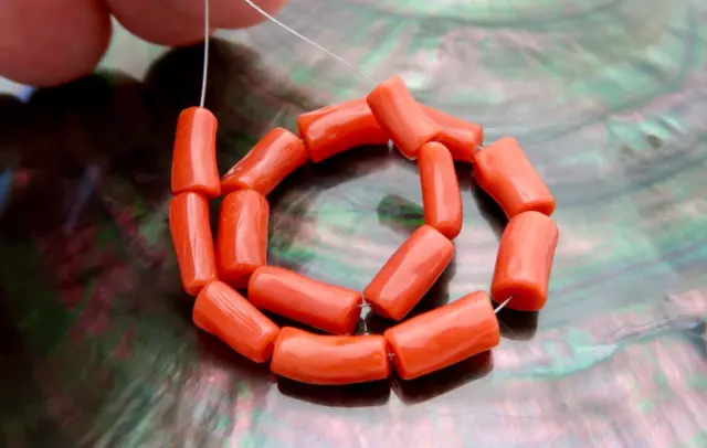 Beautiful Gemmy Aaaaa Italian Mediterranean Tangerine Red Coral Branch Beads