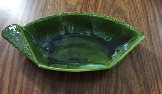 Wade Pottery of California Tray Trinket Dish #200 Vintage 1960s Green 11 x 5” 2