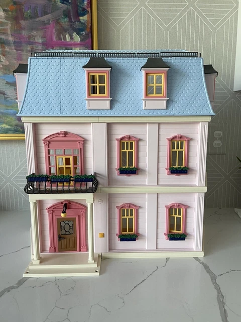 Playmobil victorien 3 étages grand manoir 5301 retraité avec mobilier de famille
