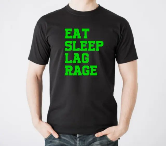 GAMING RAGE LAG eat sleep T shirt Gift Mens funny joke Playstaytion comedy xBox