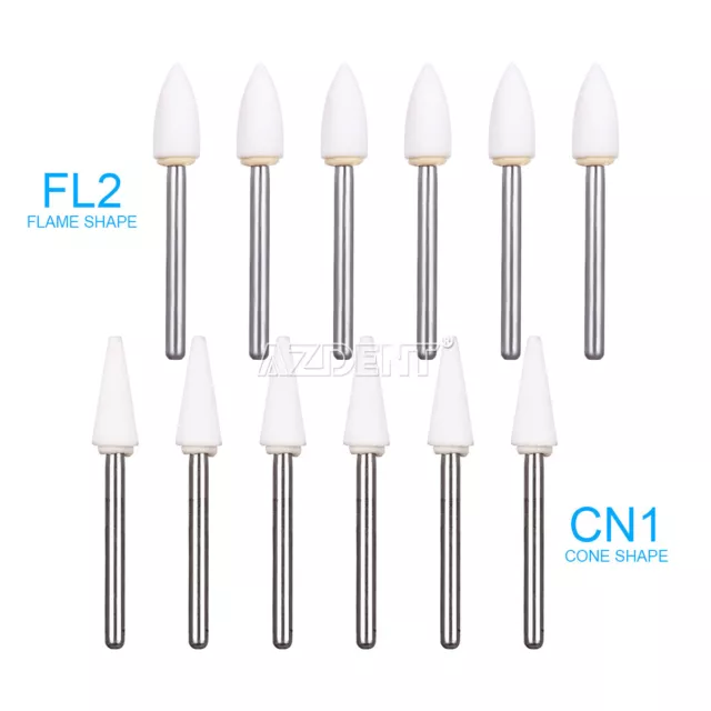 Dental White Polishing Stones Flame Cone shape FG burs Arkansas Stone FL2 &CN1