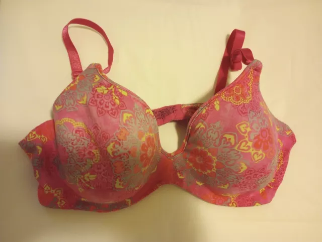 Barely There Womens Sz 36C C 36/80 T Shirt Bra Pink Floral Style 4604