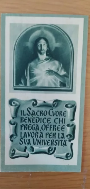 Raro Santino Holy Card Università Cattolica Sacro Cuore