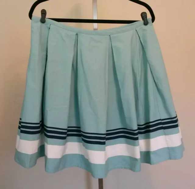 Jason Wu for Target Womens Blue Striped Pleated A-Line Skirt Size 18W