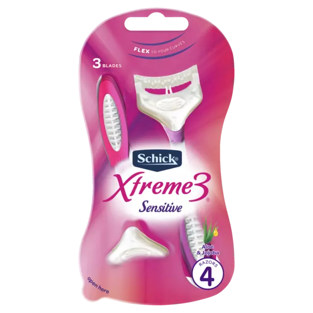 Schick Xtreme 3 Sensitive for Women 4 Disposable Razors Aloe & Jojoba