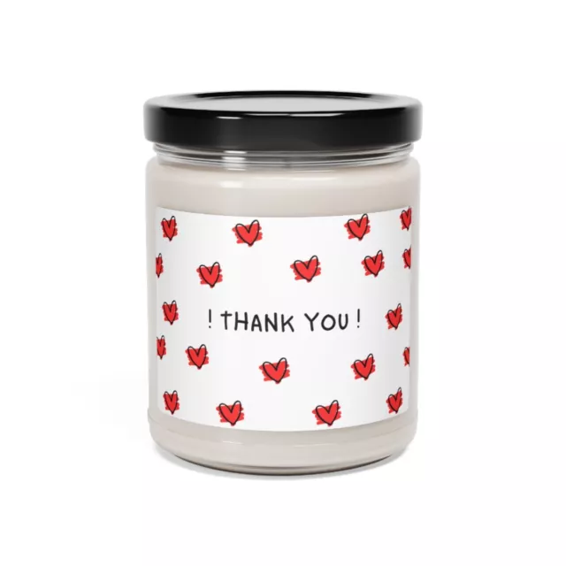 Thank you Heart wiht 100% Natural Scented Soy Candle, 9oz