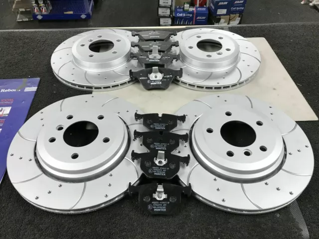 For Bmw E46 318I 320I 320D 325 328 Front& Rear Drilled Grooved Brake Discs& Pads