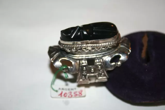 Bague Borgia Vintage 1970 Pierre De Lune Sur Monture Argent Neuve Taille 60/58