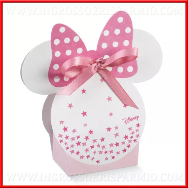 12 Sugared Almonds Bags Designer Disney Cutout Of Minnie Pink Birth Girl Job