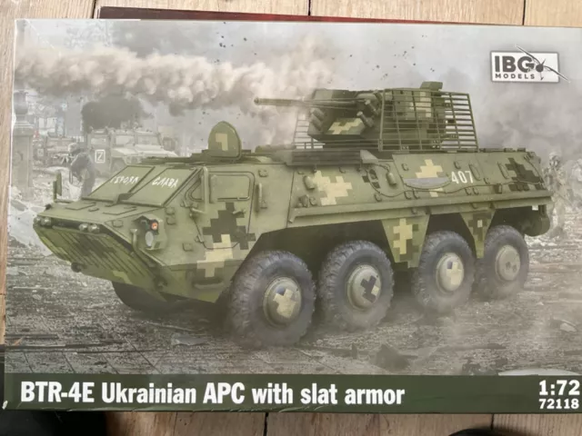 1/72 IBG BTR-4E Ukrainian APC with slat armor and extra figures