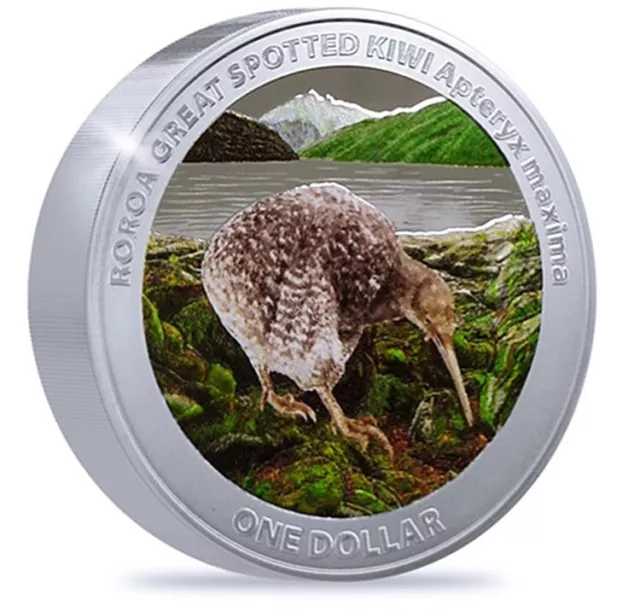 1 oz silber Neuseeland 2024 Proof Kiwi 2024 Color Erstmals mit King Charles