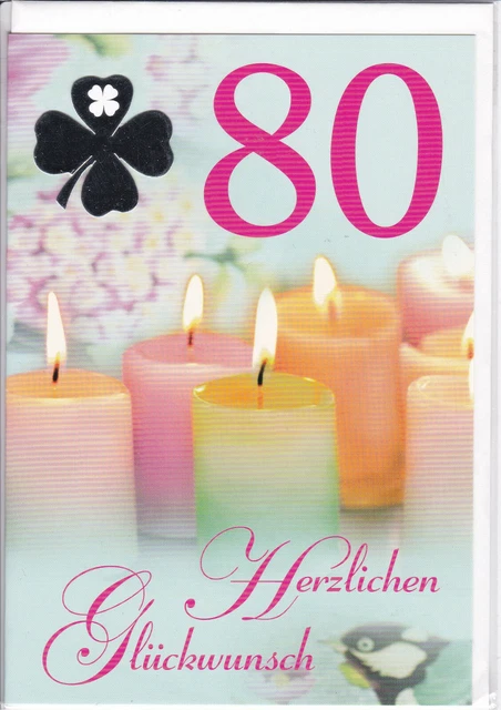 1 GLÜCKWUNSCHKARTE ZUM 80. Geburtstag Zahlenkarte Karte Grusskarten