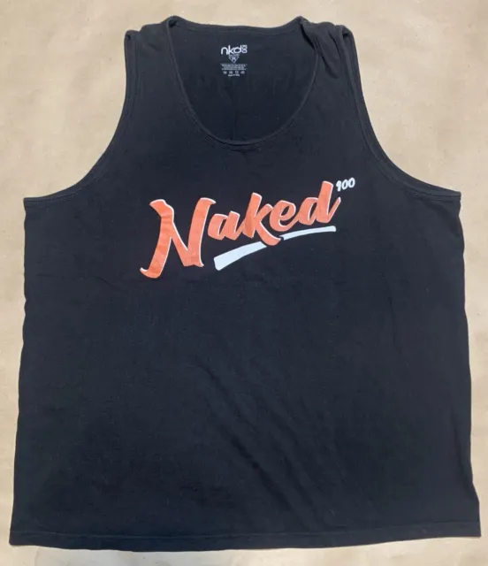 nkd 100 Naked 100% Women’s M Medium Black Graphic Tank Top Sleeveless Shirt Tee