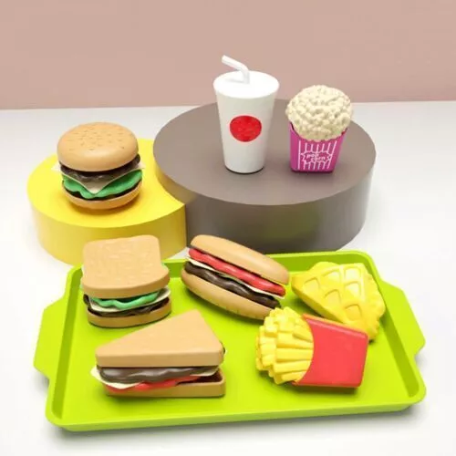Lebensmittel Set Spielzeug Kinder Spiel Küche Kaufladen Zubehör Fast Food Spielz
