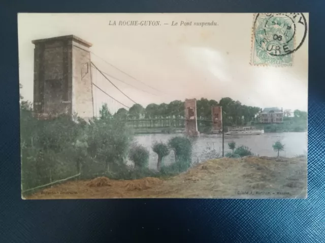 CPA 95 La ROCHE-GUYON - Le Pont Suspendu