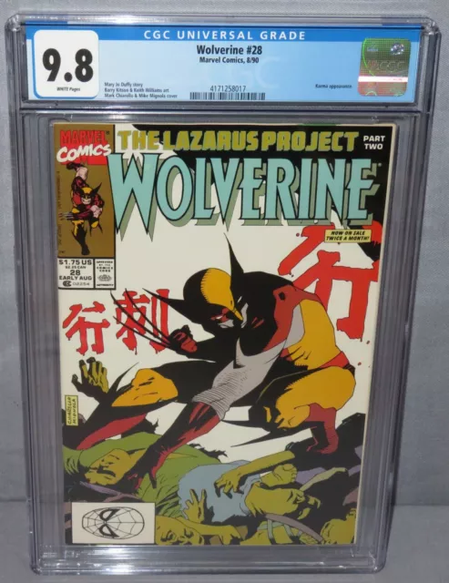 WOLVERINE #28 (Mike Mignola Cover) CGC 9.8 NM/MT White Pages Marvel Comics 1990
