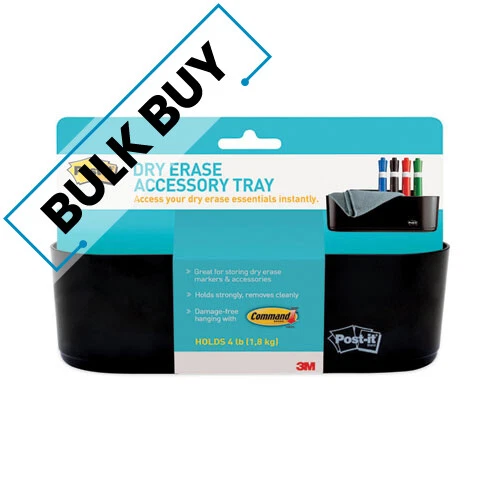 Dry Erase Accessory Tray, 8 1/2 X 3 X 5 1/4, Black | Bulk order of 5 Each