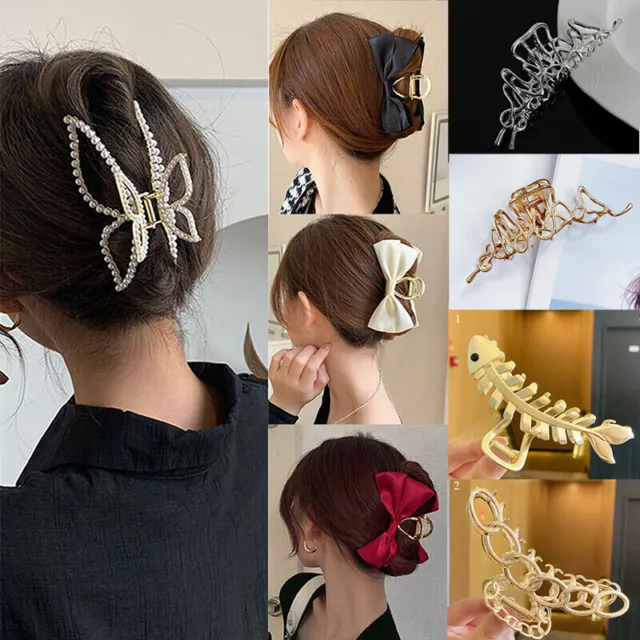 Women Hair Clips Claw Large Geometric Elegant Metal Hollow Out Hair Accessories 2