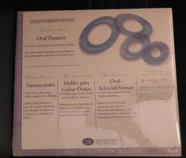 Creative Memories Cutting System Oval Patterns with Sizing Template NIP