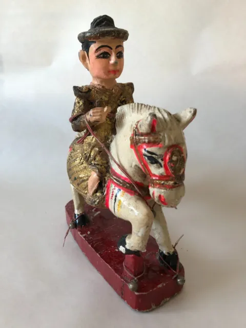 Small Burmese Nat - Horse & Rider - 25 cm high, 22 cm long, 8 cm wide