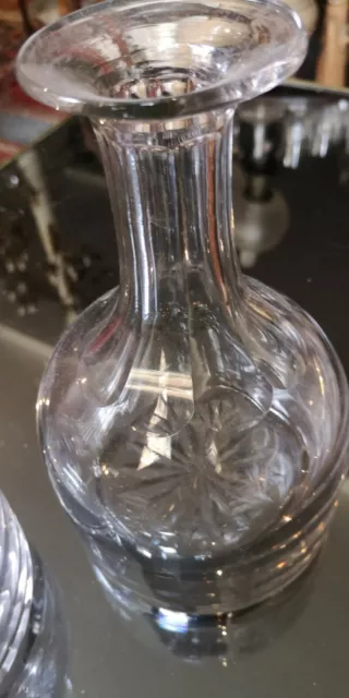 Paire de carafes en cristal taillé XIXème 7