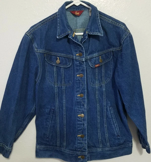 VTG Jean Jacket Ms Lee Riders Denim Womens Trucker Union Made USA Size 11 12 EUC