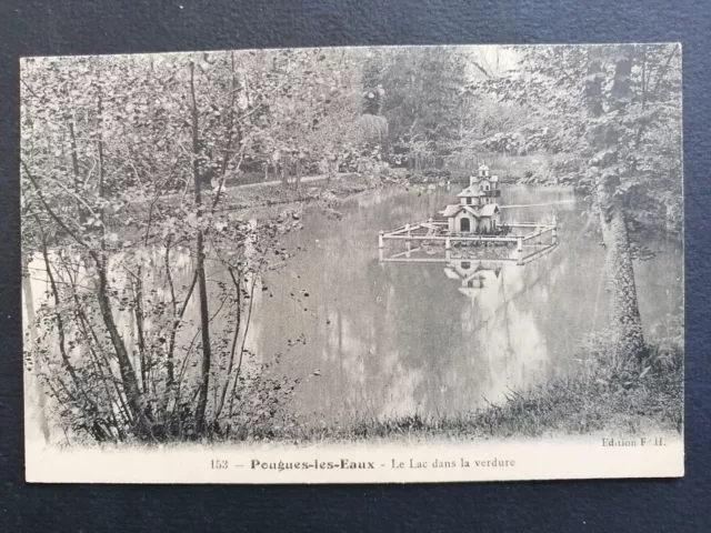 cpa 58 - POUGUES les EAUX (Nièvre) Le LAC dans la Verdure COLOMBIER sur l'Eau