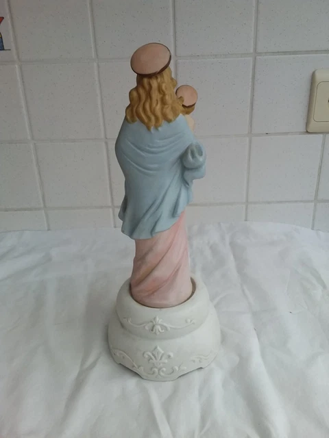 Statue Vierge Marie à L'enfant – Porcelaine Allemande Numérotée – Occasion
