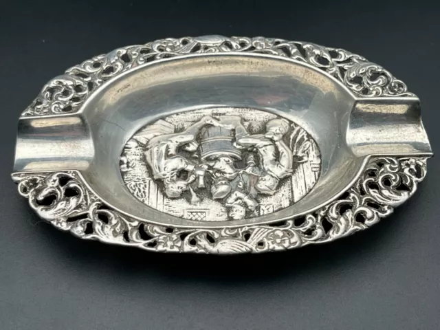 Victorian sterling silver small pin dish ashtray 32.3 g 3