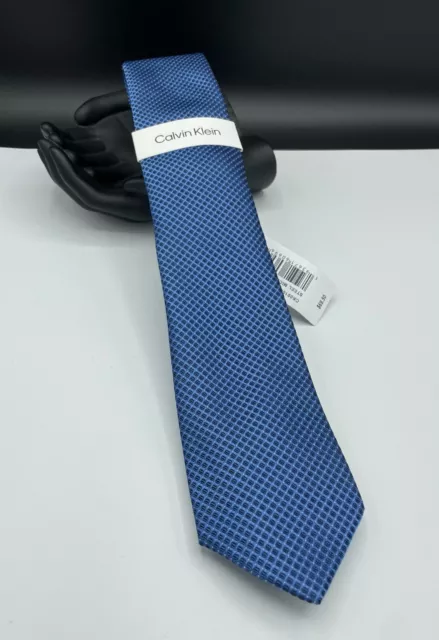 Calvin Klein Men's Polyester Neck Tie ~ Blue ~ Steel Micro Solid ~ MSRP: $69.50 2