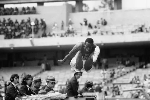 Athlete Bob Beamon Breaks Long Jump Record 1968 Mexico Olympics 20Th 1968 PHOTO