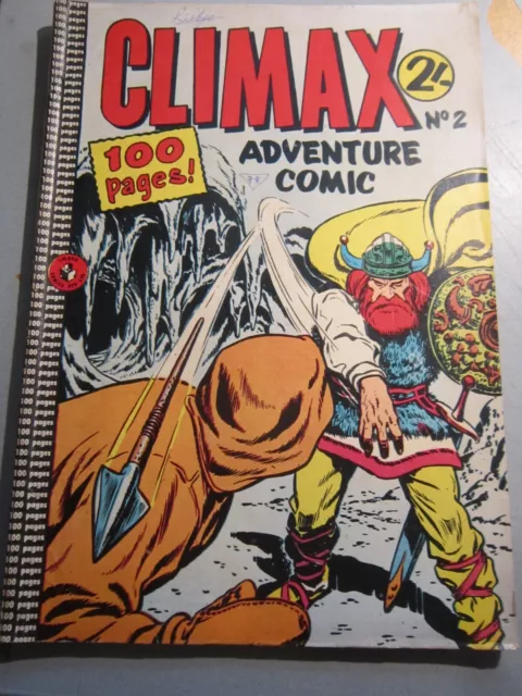 Orig. 1960'S 2/-  D.c. Aust.  Printing Climax Adventure Comic #2 Good