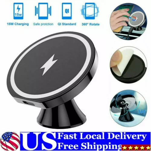 15W Magnetic Wireless Charger Car Mount Holder For iPhone 13 12 Pro Max MagSafe