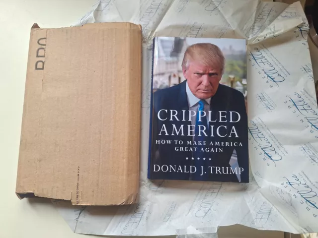 SIGNED book W COA President Donald Trump Crippled America Book