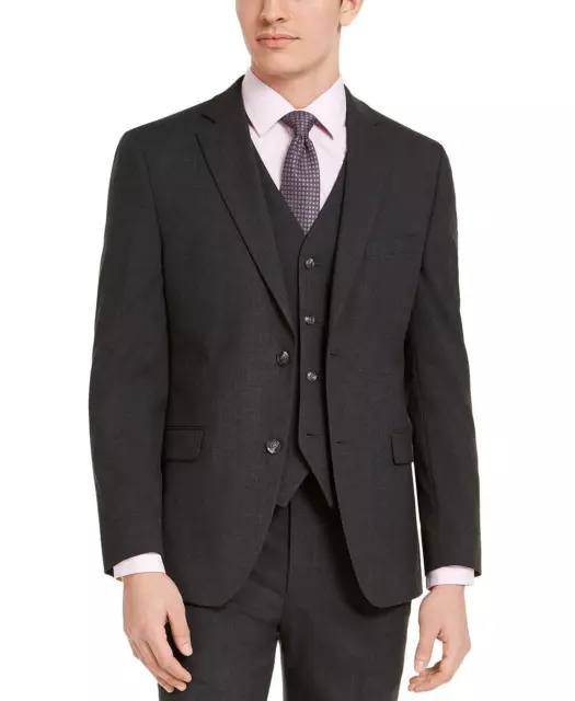 Alfani Mens Slim Fit Stretch Charcoal Grey Suit Jacket 40S