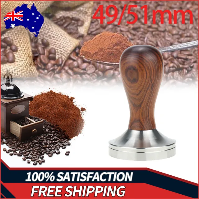 49/51mm Coffee Tamper Wooden High-quality Tamper Stainless Steel Threaded Base