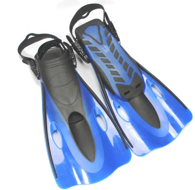 Taucher Flossen Fersenband verstellbar Geräteflossen Tauchen Blau Größe 42 - 47