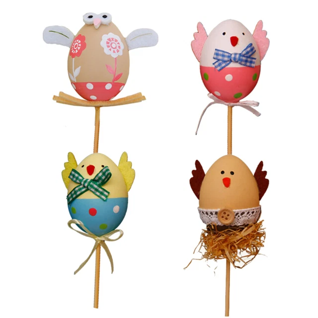 Eiergraffiti -Spielzeug Picks: 4pcs Cupcake Dessert Topper DIY Sticks für Tisch