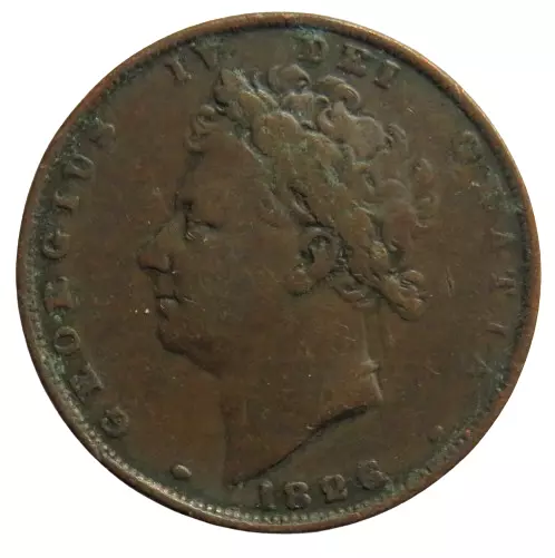 1826 King George IV Farthing Coin - Great Britain
