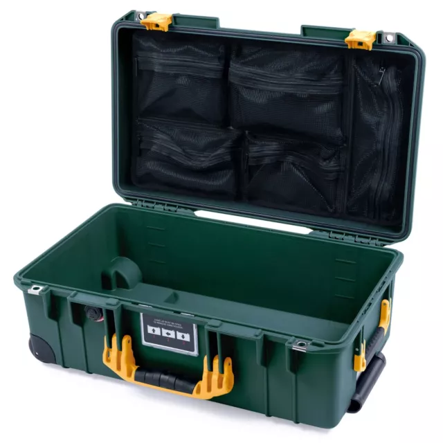 Trekking Green & Yellow Pelican 1535 Air Case. With Mesh Lid Organizer