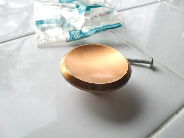 Vintage NOS Satin BRONZE Plated 2" Drawer Knob Cabinet Door Pull Mid Century