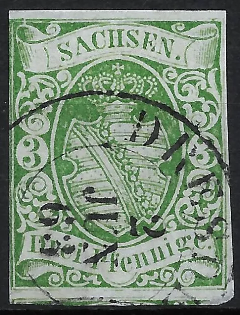 Sachsen 1851  MiNr. 2IIc  3Pfennige  BPP Befund  K2 DRESDEN