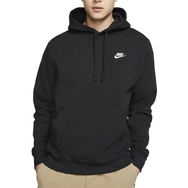 Nike Felpa con Cappuccio da Uomo Club Fleece Nera Codice BV2654-010