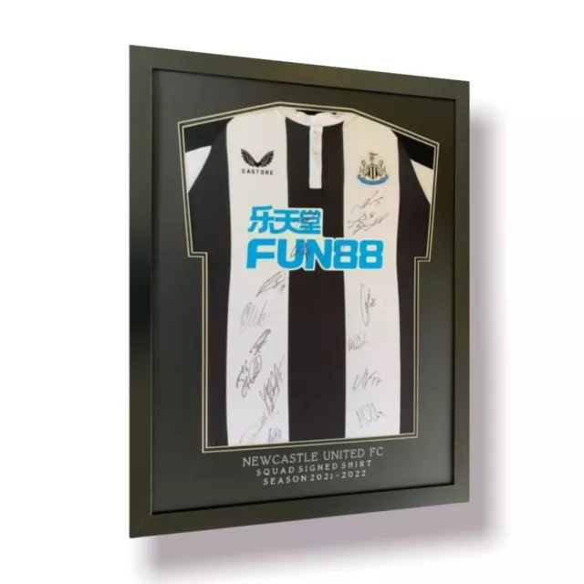 Frame For Signed Football Shirt with black frame silver wording of your choice