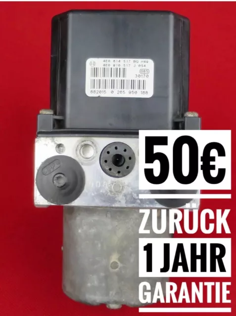 Audi A8 ABS Hydraulikblock, Pumpe 0265225407 Steuergerät 4E0614517BQ LN3546