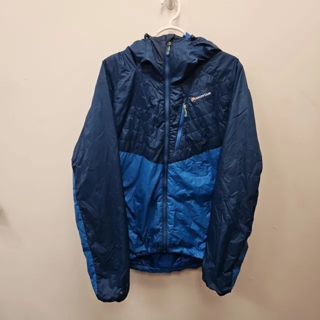 Montane Herren Prisma Isoliert Primaloft leichte blaue Kapuzenjacke Größe Medium