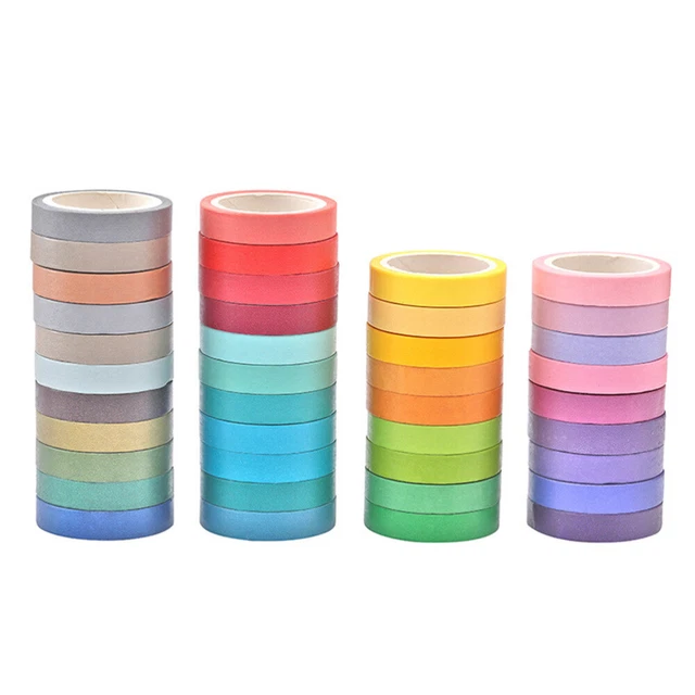 40 Pcs Bricolage Washi Bandes À La Main Livre Album Coloré Bandes De Papier 7