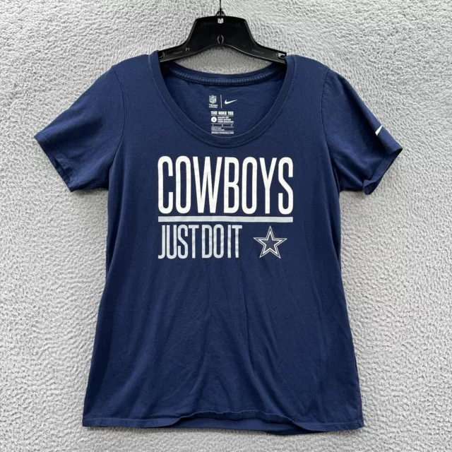 DALLAS COWBOYS T Shirt Womens Large Top Short Sleeve Nike Blue